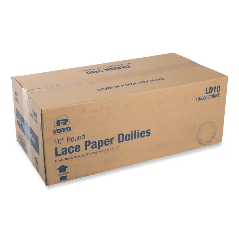 AmerCareRoyal Lace Doilies, Round, 10", White, 5,000/Carton (RPPLD10) Case of 5000