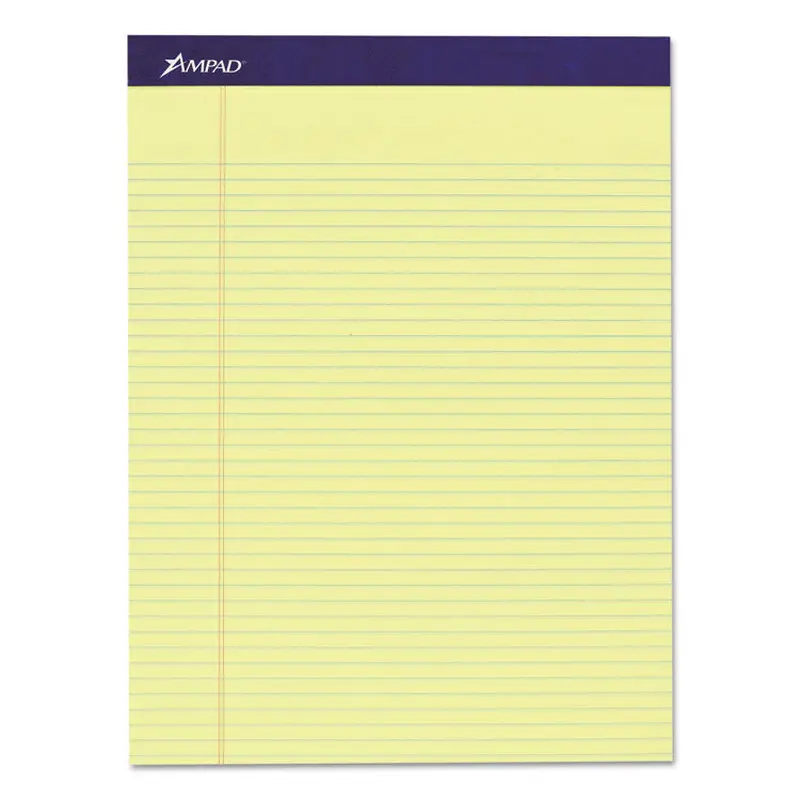 Ampad Legal Ruled Pads, Narrow Rule, 50 Canary-Yellow 8.5 x 11.75 Sheets, 4/Pack (TOP20215) Pack of 4