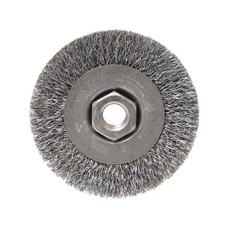 Anchor Brand Light Duty Crimped Wheel Brushes, 4 D x 1/2 W, 0.014 Carbon Steel, 5/8" - 11 UNC (102-BW-450) Each