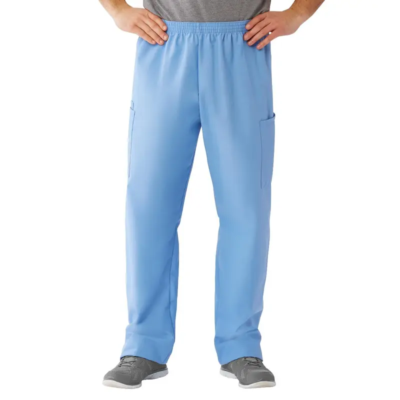 AngelStat Unisex Cargo Scrub Pants with Elastic Waist, Ceil Blue, Regular Inseam, Size 4XL, 1 EA (674NTH4XLM) Each