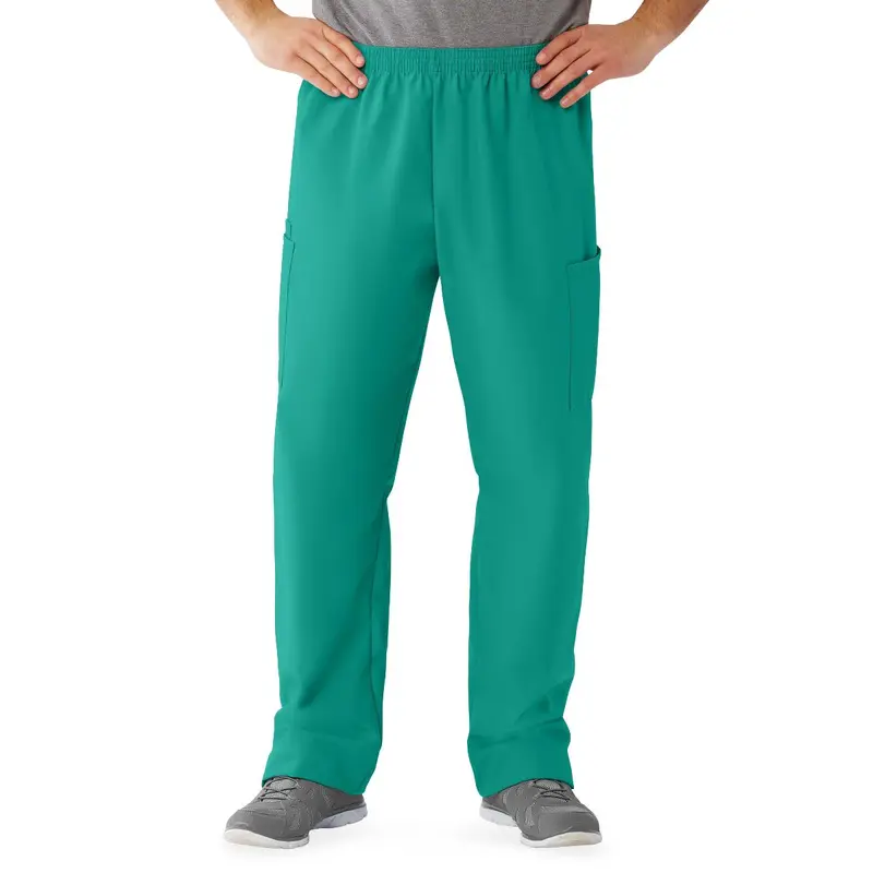 AngelStat Unisex Cargo Scrub Pants with Elastic Waist, Emerald, Regular Inseam, Size 2XL, 1 EA (674NJTXXLM) Each