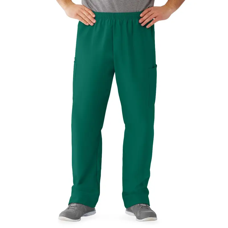 AngelStat Unisex Cargo Scrub Pants with Elastic Waist, Hunter, Regular Inseam, Size L, 1 EA (674NHGLM) Each