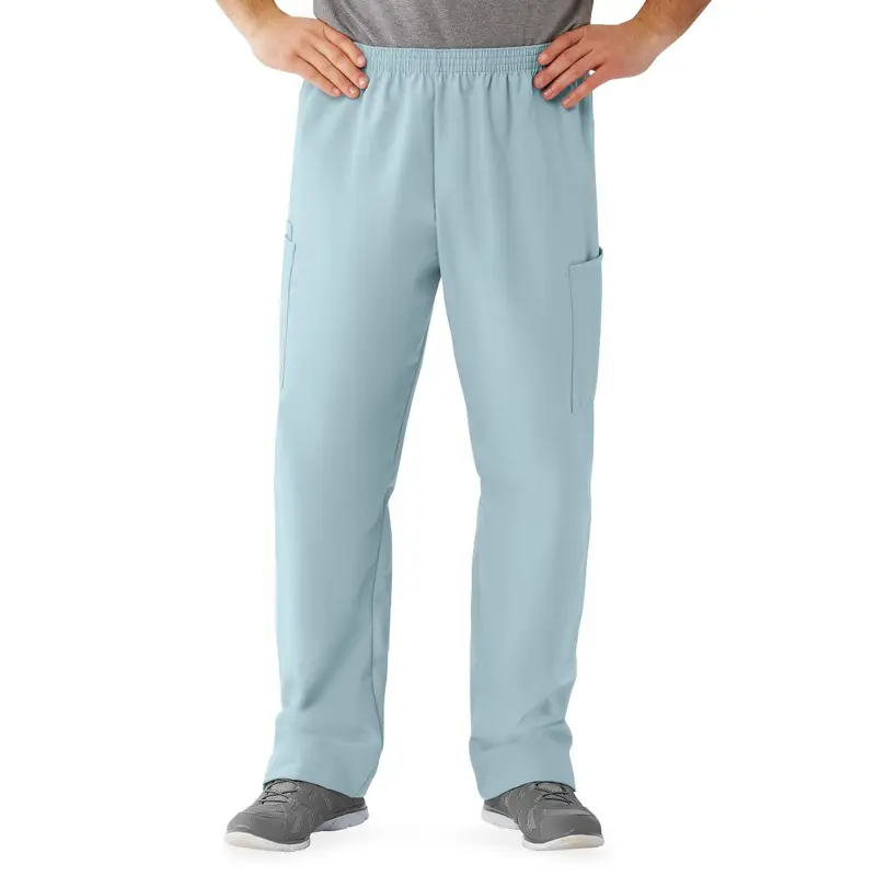 AngelStat Unisex Cargo Scrub Pants with Elastic Waist, Misty, Regular Inseam, Size L, 1 EA (674NTZLM) Each