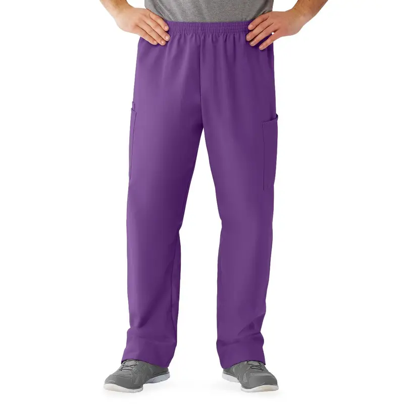 AngelStat Unisex Cargo Scrub Pants with Elastic Waist, Regal Purple, Regular Inseam, Size XS, 1 EA (674NRPXSM) Each