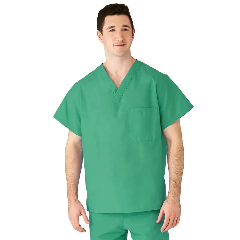 AngelStat Unisex Reversible V-Neck Scrub Top with 2 Pockets, Jade, Size S, Color Code, 1 EA (M610NTJS-CM) Each