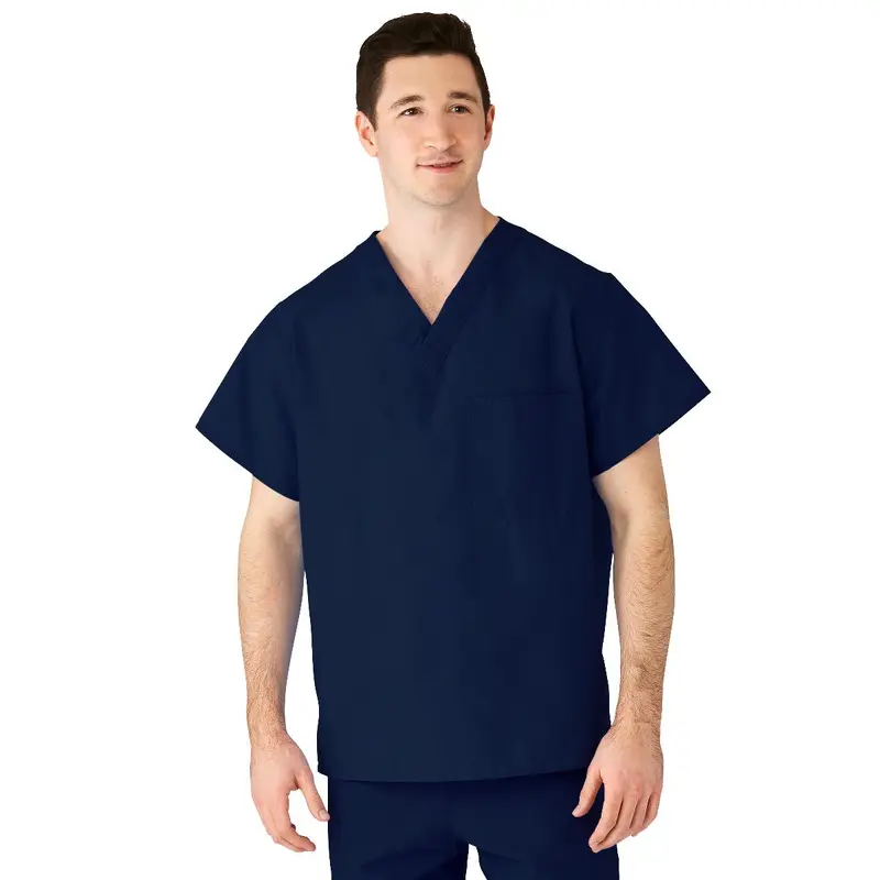 AngelStat Unisex Reversible V-Neck Scrub Top with 2 Pockets, Navy, Size 2XL, Color Code, 1 EA (M610NNTXXL-CM) Each