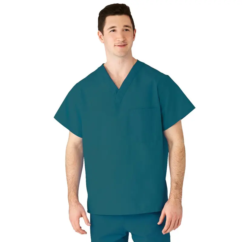 AngelStat Unisex Reversible V-Neck Scrub Top with 2 Pockets, Peacock, Size XL, Angelica Color Code, 1 EA (610NBTXL-CA) Each