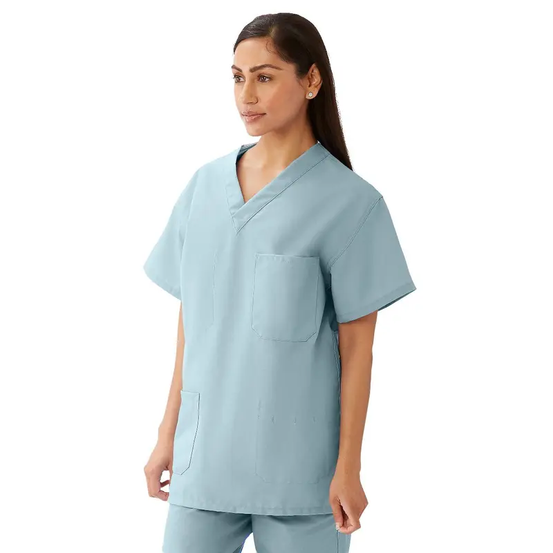 AngelStat Unisex Reversible V-Neck Scrub Top with 4 Pockets, Misty, Size 2XL, Angelica Color Code, 1 EA (M630NTZXXL-CA) Each