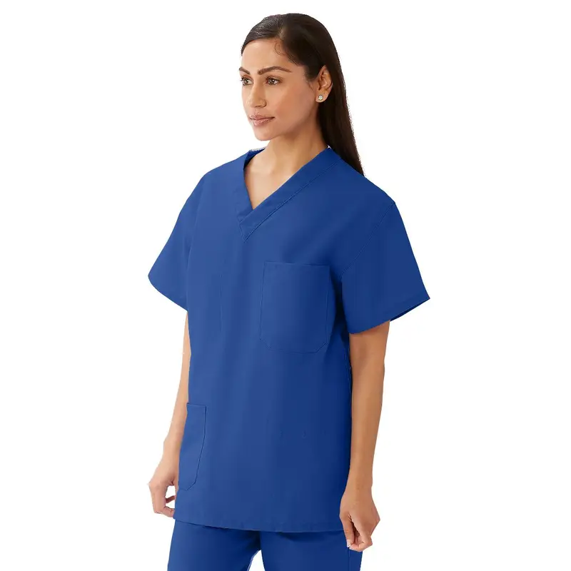 AngelStat Unisex Reversible V-Neck Scrub Top with 4 Pockets, Sapphire, Size XL, Color Code, 1 EA (M630NHTXL-CM) Each
