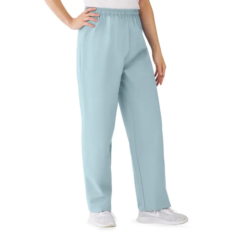 AngelStat Women's Elastic Waist Scrub Pants with Drawstring, Size S, Misty, 1 EA (854NTZS) Each
