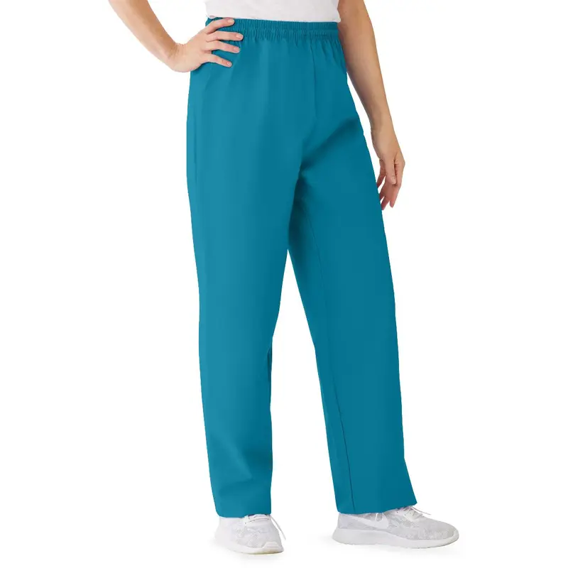 AngelStat Women's Elastic Waist Scrub Pants with Drawstring, Size S, Peacock, 1 EA (854NBTS) Each