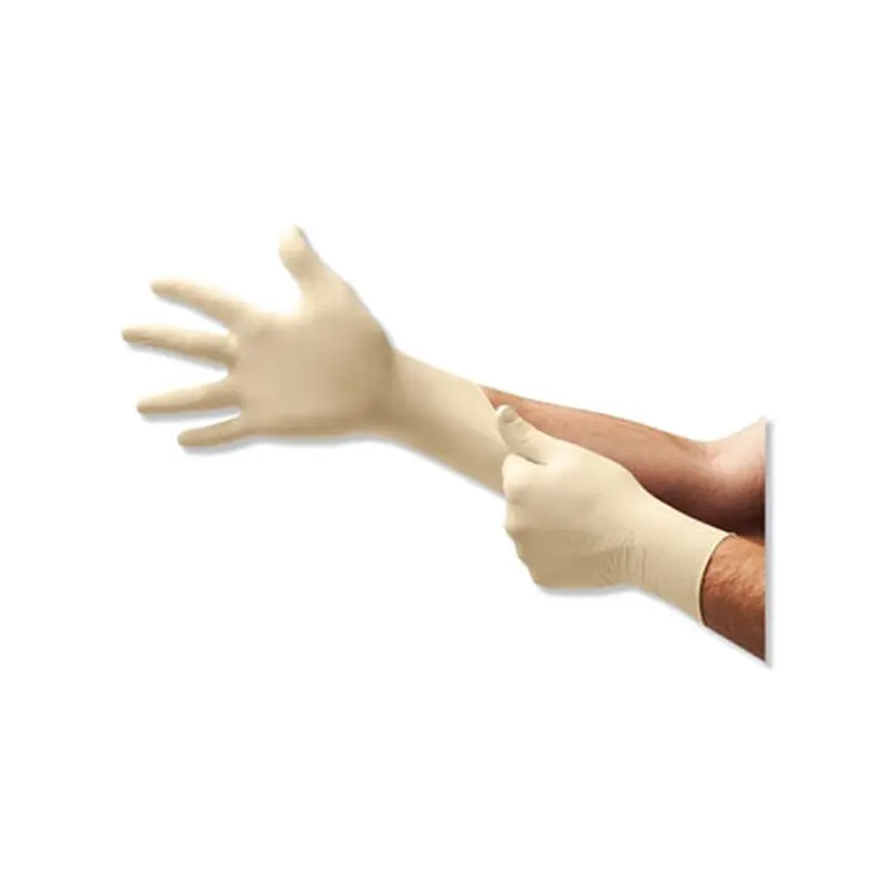 Ansell Diamond Grip MF-300 Latex Powder-Free Disposable Gloves, 6.3 mil Palm/7.9 mil Finger, X-Large, Natural (748-MF-300-XL) 1 Box