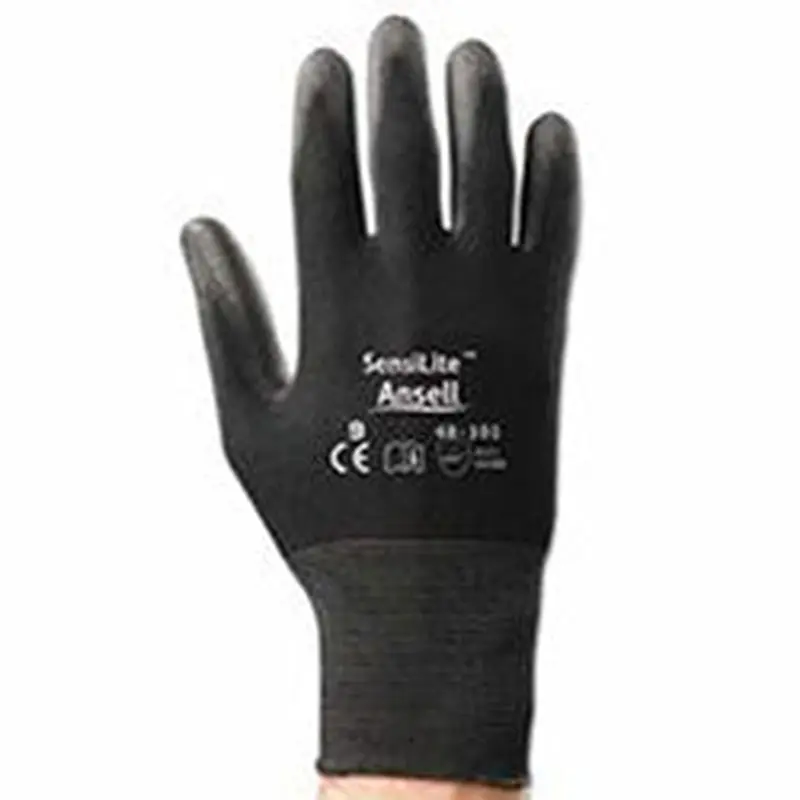 Ansell Sensilite Gloves, 9, Black (012-48-101-9) 12 Pairs