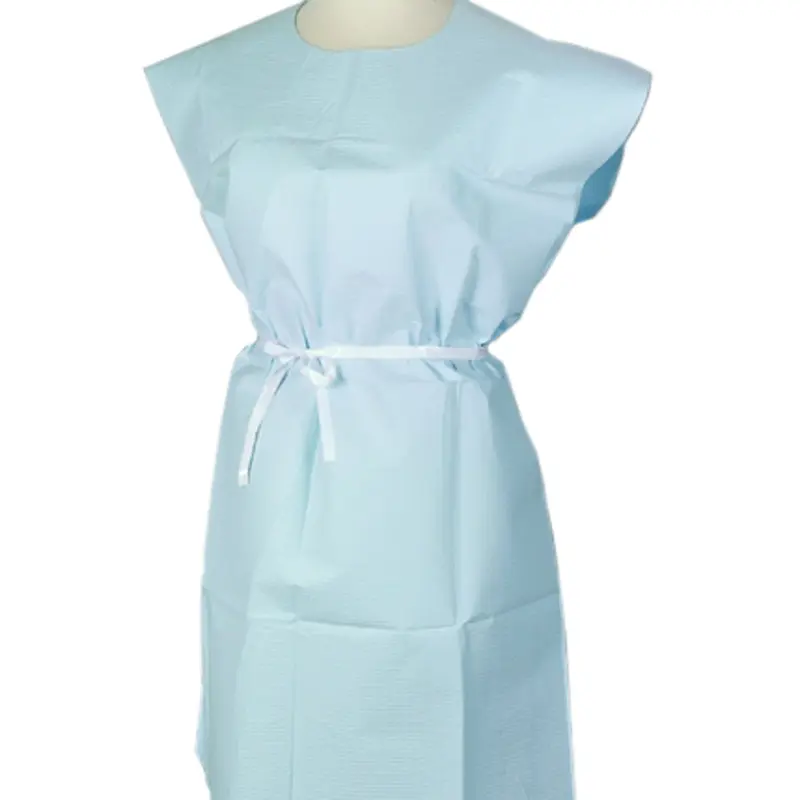 Apex Patient Exam Gown Medium / Large Blue Disposable (450002_CS) 50/CS