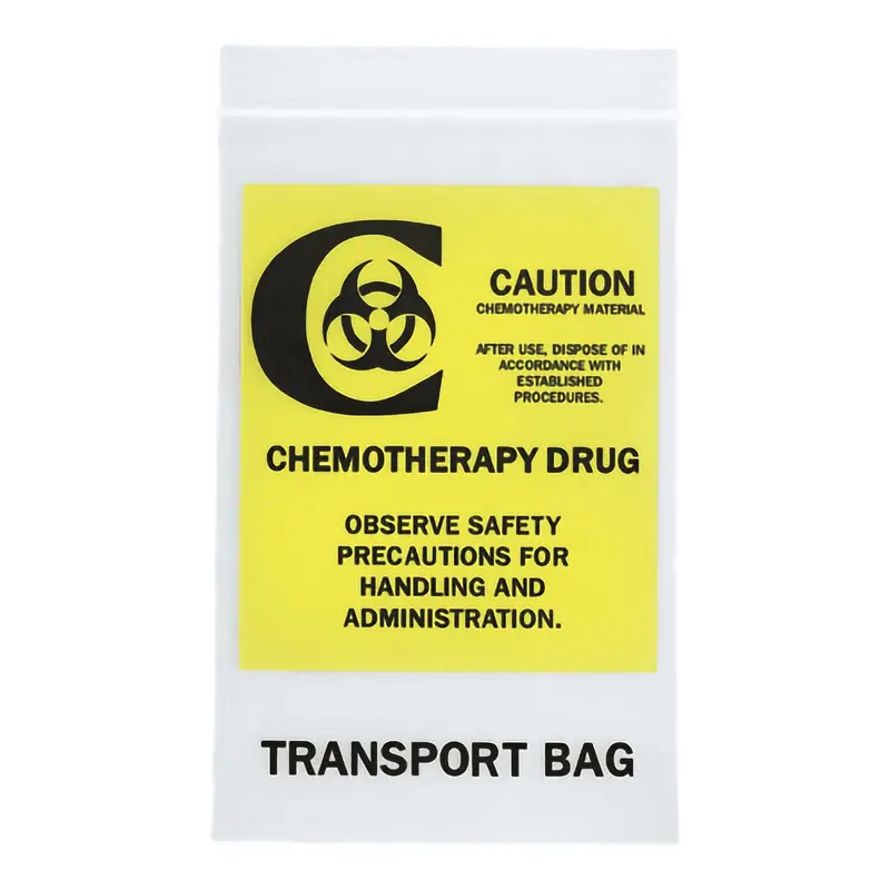 ASP Global LLC Hazardous Drug Bag Caution / Chemotherapy Drug / Observe Safety Precautions for Handling and Administration / Transport Bag Clear 12 X 15 Inch (372099_CS) 500/CS
