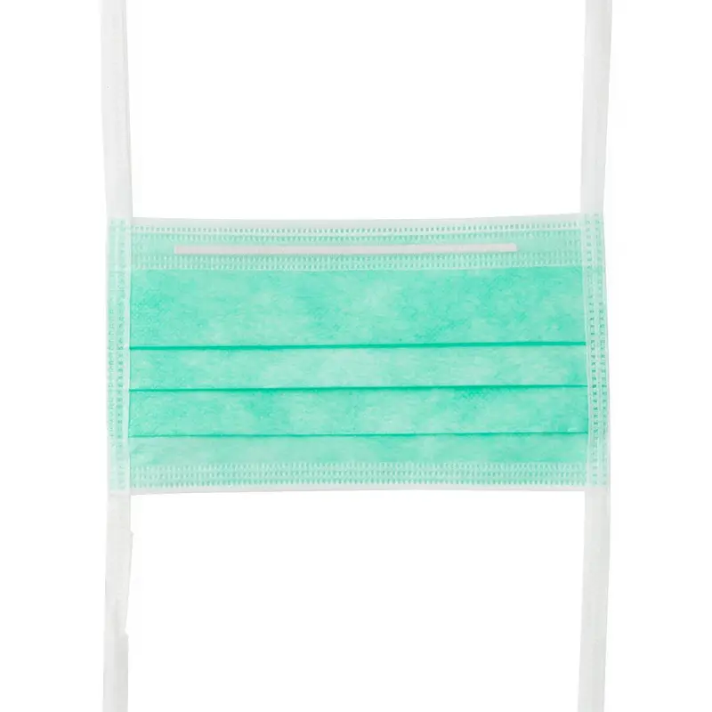 ASTM Level 1 Surgical Face Mask with Ties, Anti-Fog Adhesive Tape, Green, 300/CS (NON27371A) Case of 300