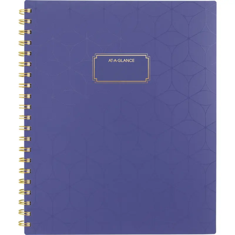 AT-A-GLANCE Badge Geo Weekly/Monthly Planner, 11 x 9.25, Purple/Gold Cover, 13-Month (Jan to Jan): 2025 to 2026 (AAG1722G905) Each