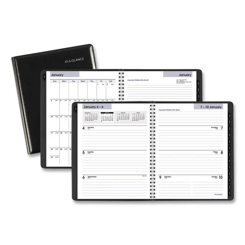 AT-A-GLANCE DayMinder Executive Weekly/Monthly Refillable Planner, 8.75 x 7, Black Cover, 12-Month (Jan to Dec): 2026 (AAGG54500) Each