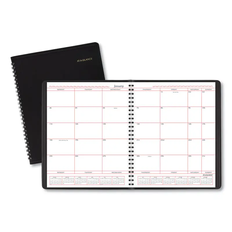 AT-A-GLANCE Monthly Planner in Business Week Format, 10 x 8, Black Cover, 12-Month (Jan to Dec): 2026 (AAG7013005) Each