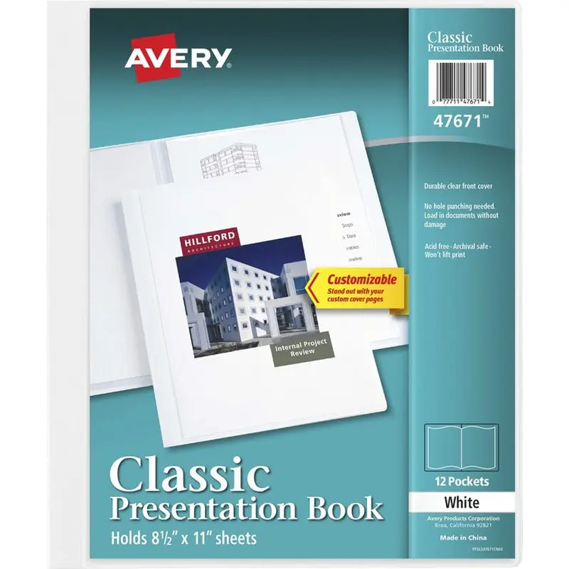 Avery® Classic Presentation Cover, White, Each (AVE47671) 1 Pack of 1