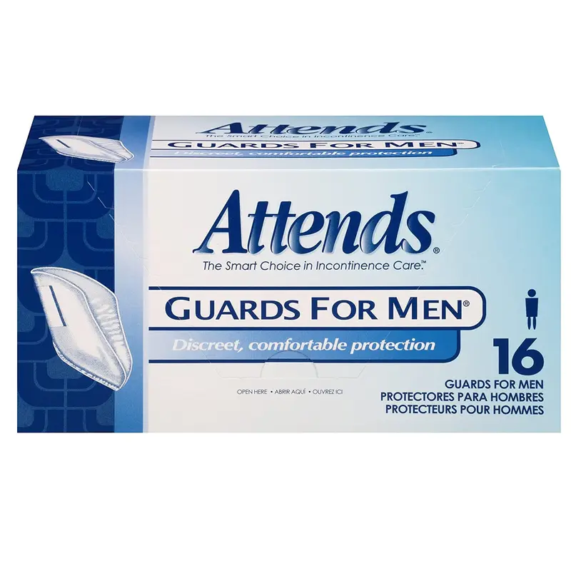 Attends Guards For Men Bladder Control Pad 5.9 X 12-1/2 Inch Light Absorbency Polymer Core One Size Fits Most (580667_CS) 64/CS