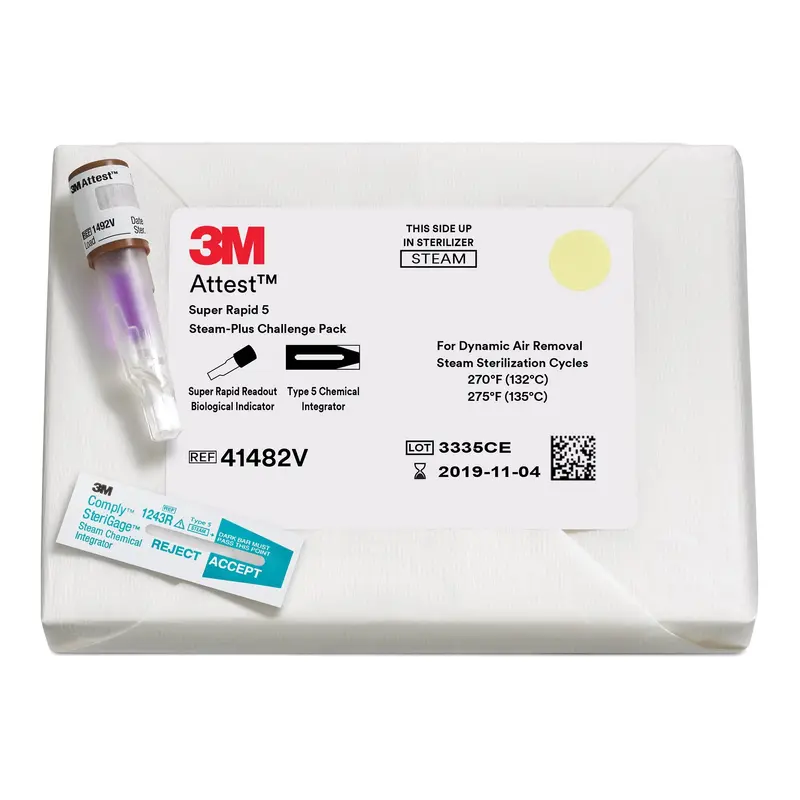 Attest Super Rapid 5 Steam-Plus Sterilization Indicator Challenge Pack Steam 2 Inch Length (1026077_CS) 24/CS