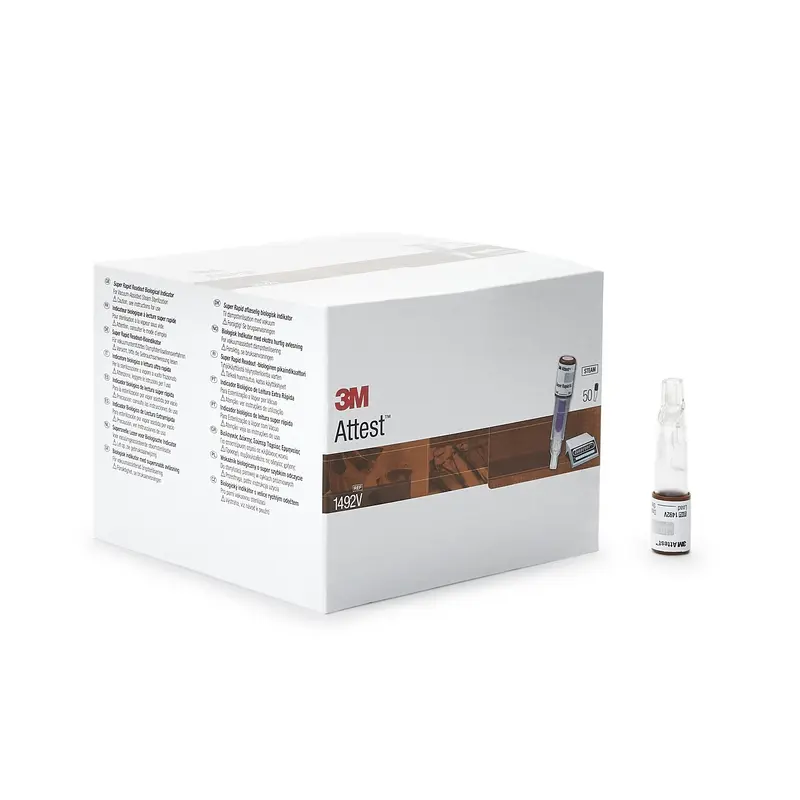 Attest Super Rapid Readout Sterilization Biological Indicator Vial Steam (852219_BX) 50/BX