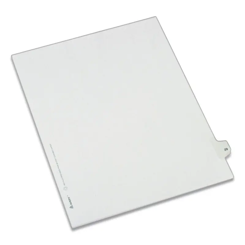 Avery® Preprinted Legal Exhibit Side Tab Index Dividers, Allstate Style, 10-Tab, 29, 11 x 8.5, White, 25/Pack (AVE82227) Set of 25