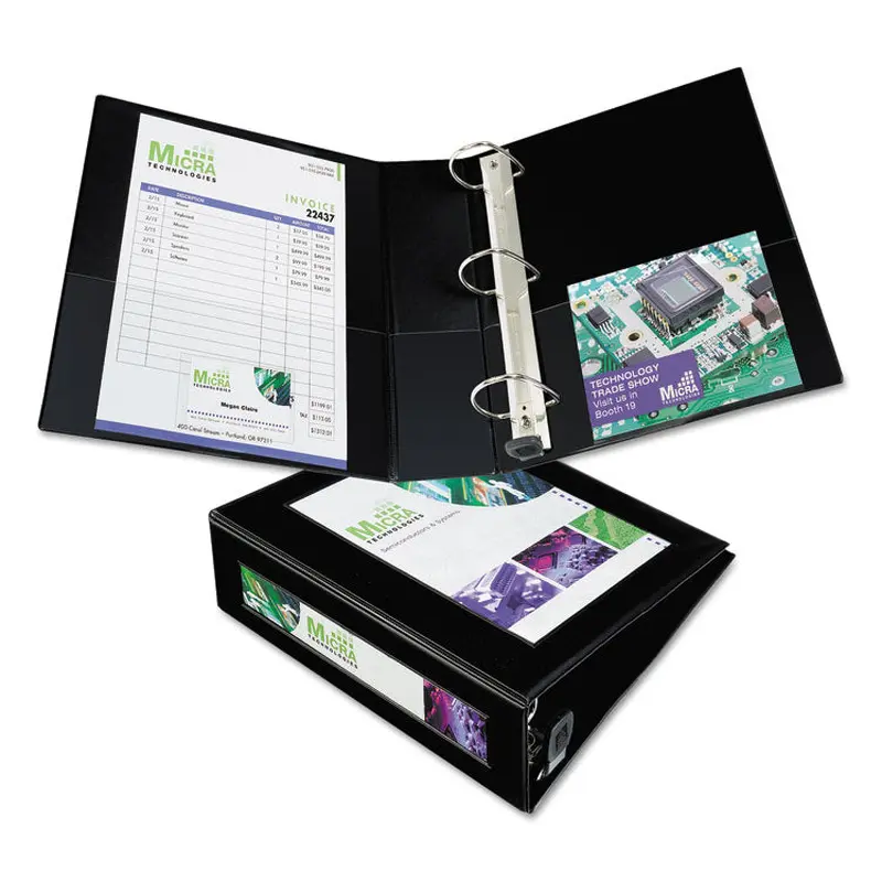 Avery Framed View Heavy-Duty Binders, 3 Rings, 3" Capacity, 11 x 8.5, Black (AVE68037) Each