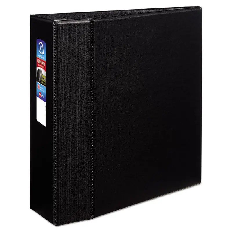 Avery Heavy-Duty Non-View Binder with DuraHinge and Locking One Touch EZD Rings, 3 Rings, 4" Capacity, 11 x 8.5, Black (AVE79984) Each