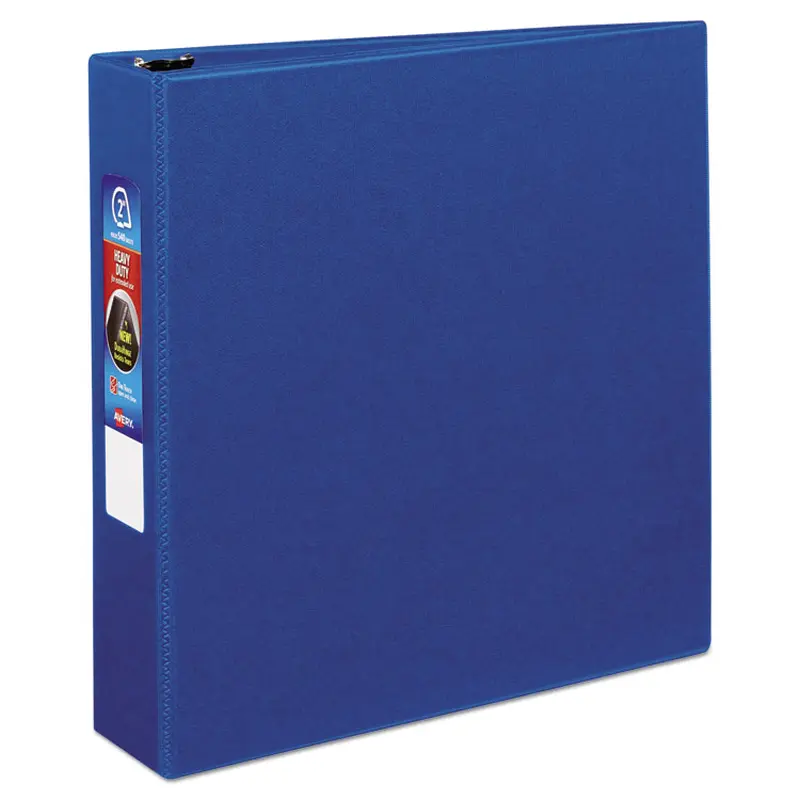 Avery Heavy-Duty Non-View Binder with DuraHinge and One Touch EZD Rings, 3 Rings, 2" Capacity, 11 x 8.5, Blue (AVE79882) Each