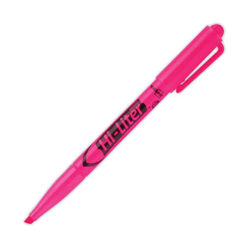 Avery HI-LITER Pen-Style Highlighters, Fluorescent Pink Ink, Chisel Tip, Pink/Black Barrel, Dozen (AVE23592) 1 Dozen