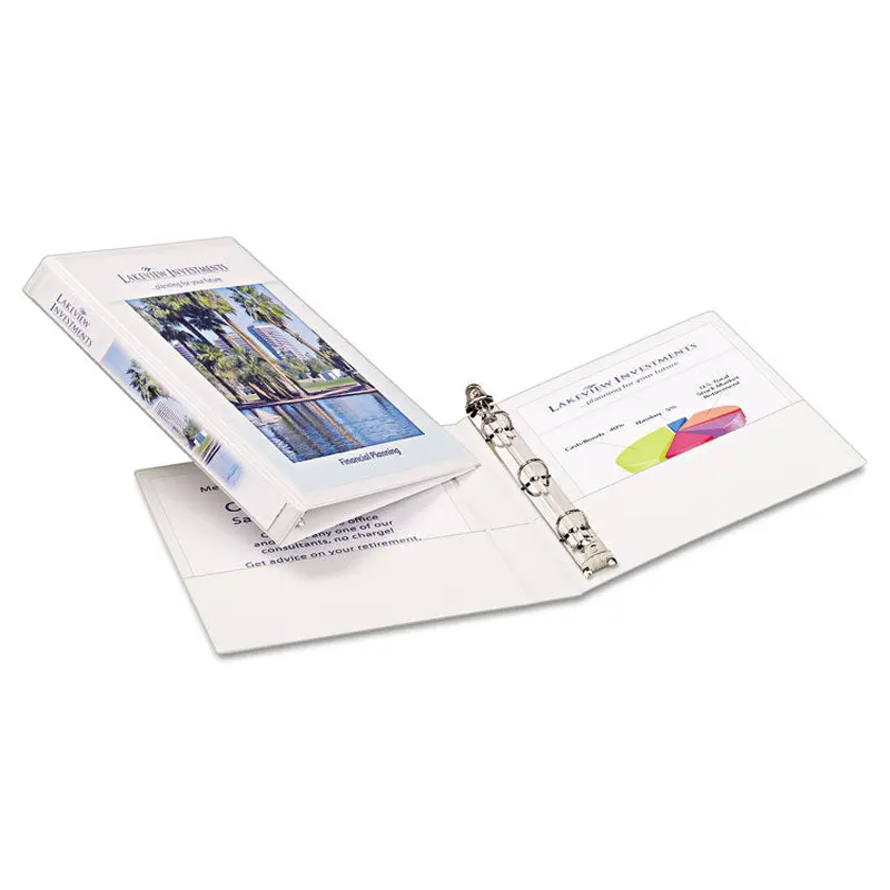 Avery Mini Size Durable View Binder with Round Rings, 3 Rings, 0.5" Capacity, 8.5 x 5.5, White (AVE27726) Each