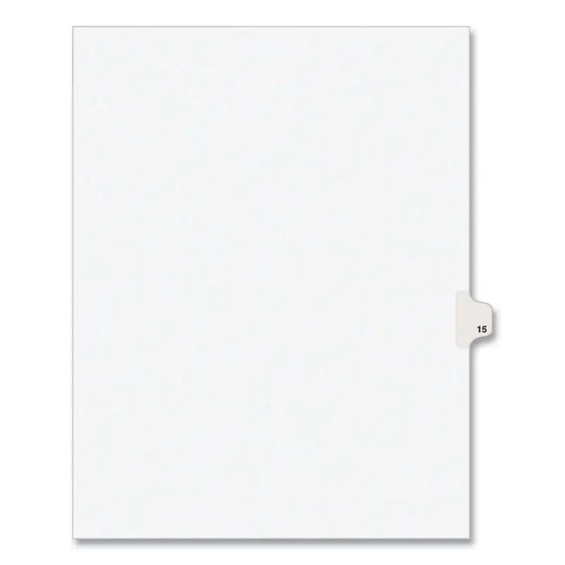 Avery Preprinted Legal Exhibit Side Tab Index Dividers, Avery Style, 10-Tab, 15, 11 x 8.5, White, 25/Pack (AVE11925) Pack of 25