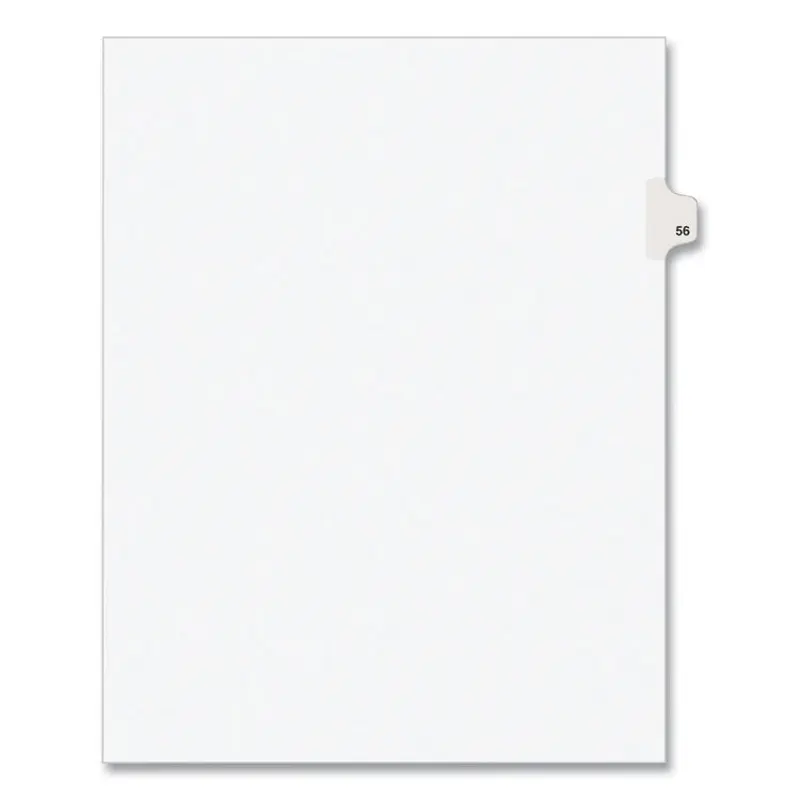 Avery Preprinted Legal Exhibit Side Tab Index Dividers, Avery Style, 10-Tab, 56, 11 x 8.5, White, 25/Pack, (1056) (AVE01056) Pack of 25