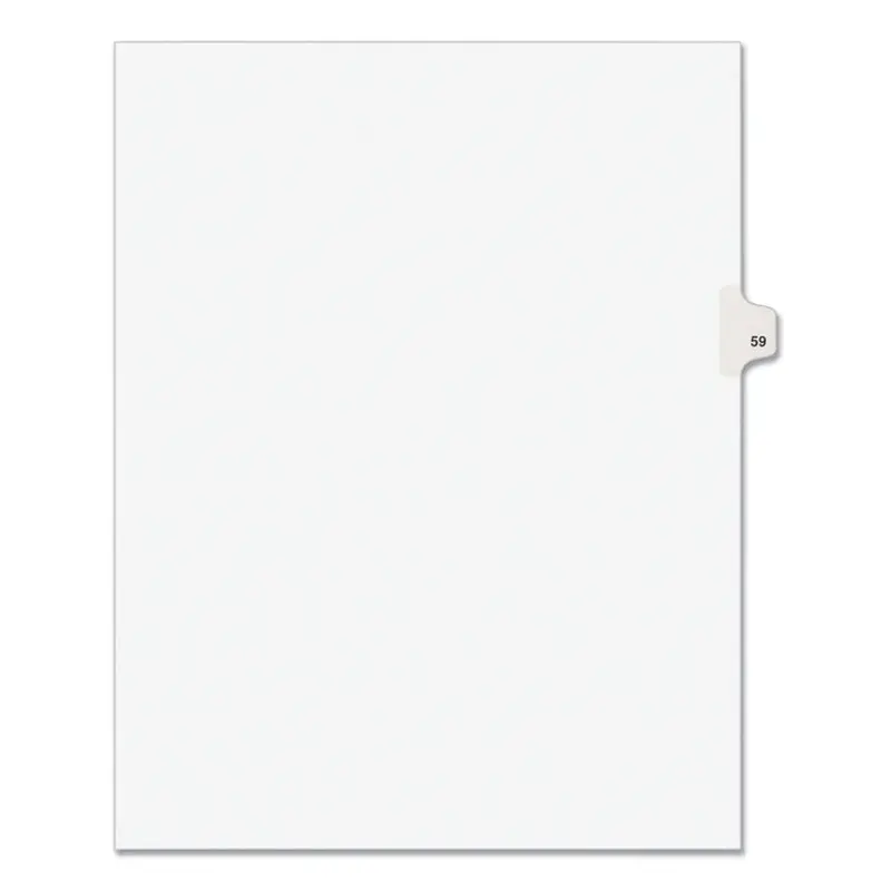 Avery Preprinted Legal Exhibit Side Tab Index Dividers, Avery Style, 10-Tab, 59, 11 x 8.5, White, 25/Pack, (1059) (AVE01059) Pack of 25
