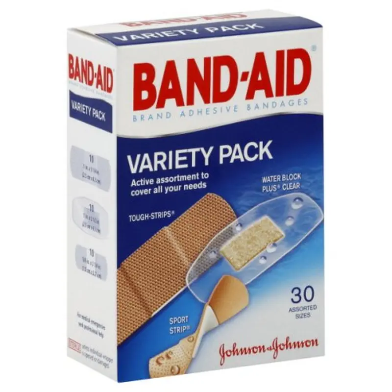 Band-Aid Variety Pack Adhesive Strip Assorted Sizes Fabric / Plastic Assorted Shapes Clear / Tan Sterile (770776_BX) 1/BX