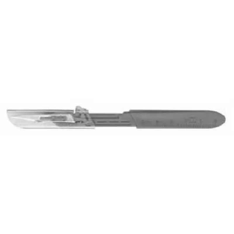 Bard-Parker Safety Scalpel Conventional No. 11 Stainless Steel / Plastic Nonslip Grip Handle with Centimeter Scale Sterile Disposable (419877_CS) 100/CS