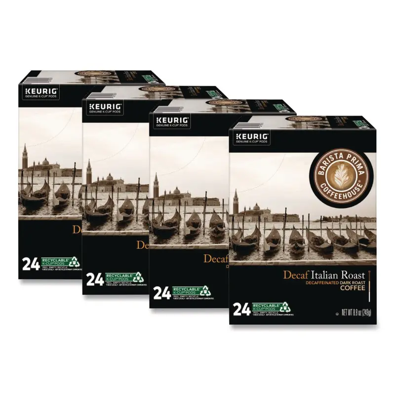 Barista Prima Coffee House Decaf Italian Roast Coffee K-Cups, 24/Box, 4 Boxes/Carton (GMT8506CT) Case of 96