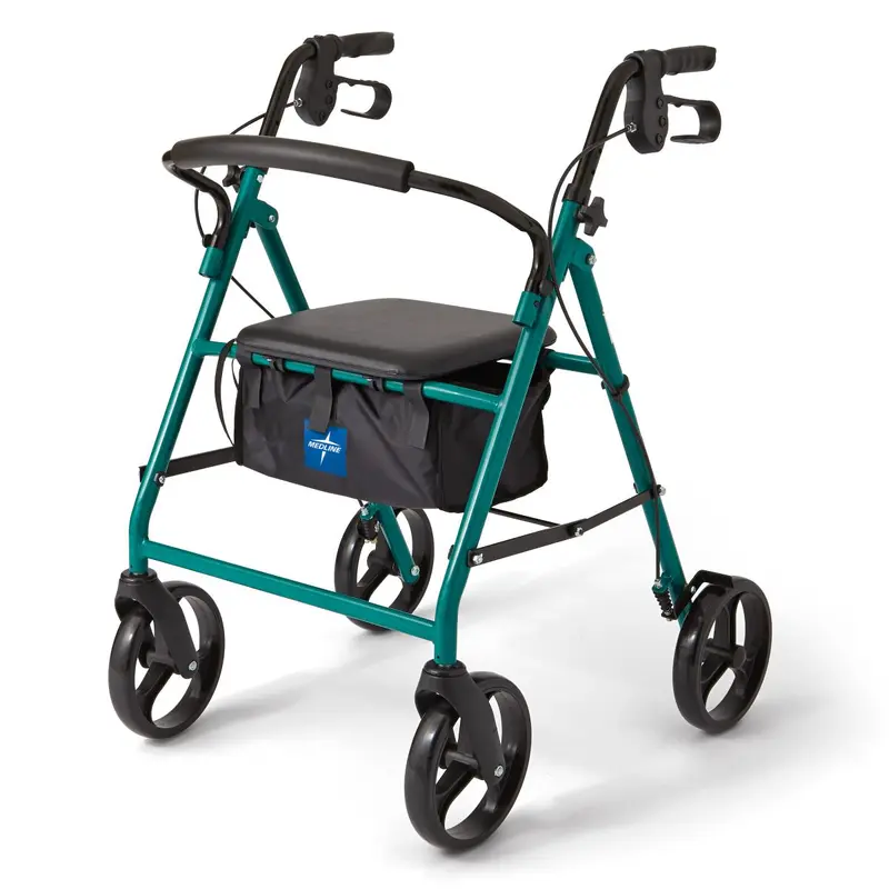 Basic Steel Rollator with 8" Wheels, Green, 1 EA (MDS86850EGS8) Each