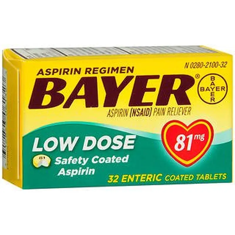 Bayer Pain Relief 81 mg Strength Aspirin Tablet 32 per Bottle (981617_BT) 1/BT