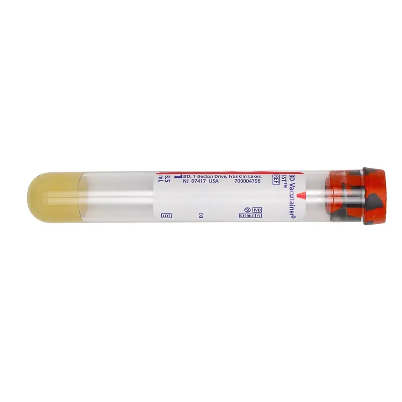 BD Vacutainer SST Venous Blood Collection Tube Clot Activator / Separator Gel Additive 8.5 mL Conventional Closure Plastic Tube (639852_PK) 100/PK