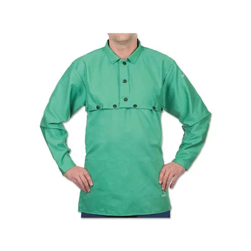 Best Welds FR Cotton Sateen Cape Sleeves, Snaps, Medium, Green (902-CA-650-M-SNAPS) Each