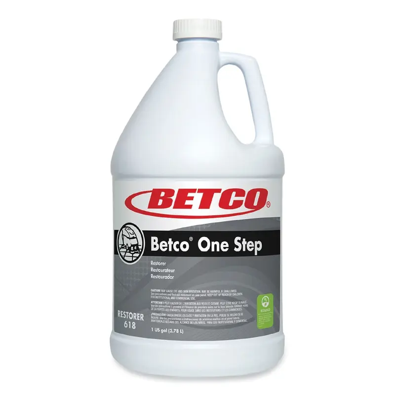 Betco One Step Floor Restorer, Lemon Scent, 1 gal Bottle, 4/Carton (BET6180400) Case of 4