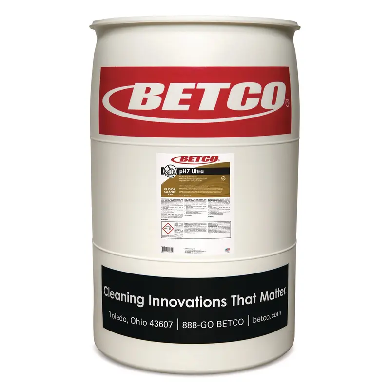 Betco pH7 Ultra Floor Cleaner, Lemon Scent, 55 gal Drum (BET1785500) Each