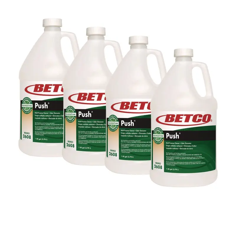 Betco PUSH All Purpose Cleaner and Odor Eliminator, Mango Scent, 128 oz Bottle, 4/Carton (BET26080400) Case of 4