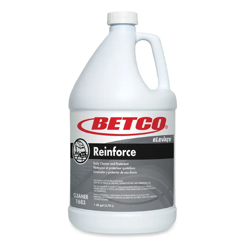 Betco Reinforce Floor Cleaner and Protectant, Lemon Scent, 1 gal Bottle, 4/Carton (BET16830400) Case of 4