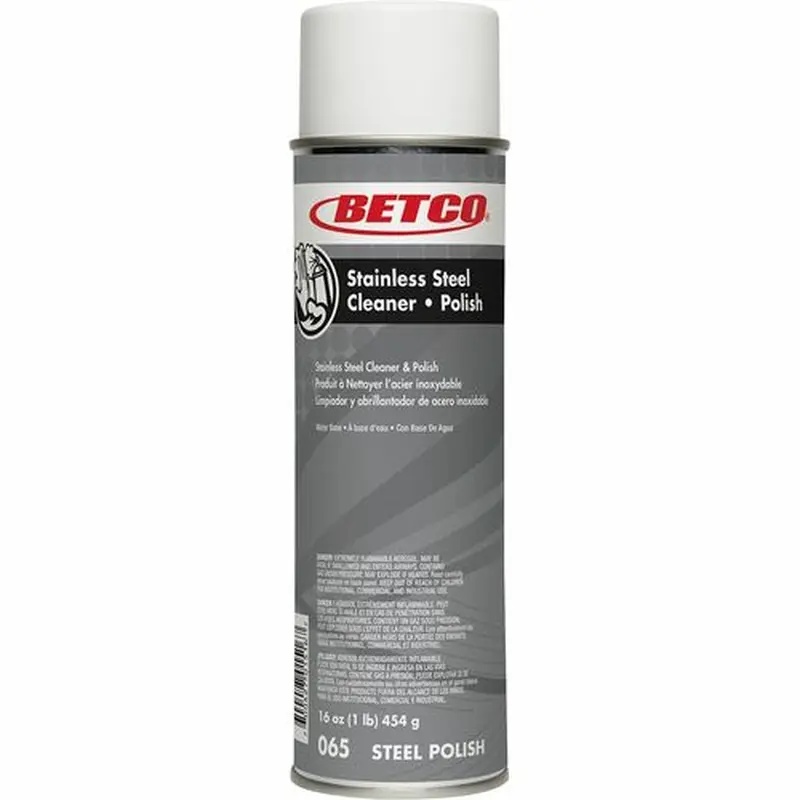 Betco Stainless Steel Cleaner and Polish, Characteristic Scent, 16 oz Aerosol Spray (BET0652300) Each