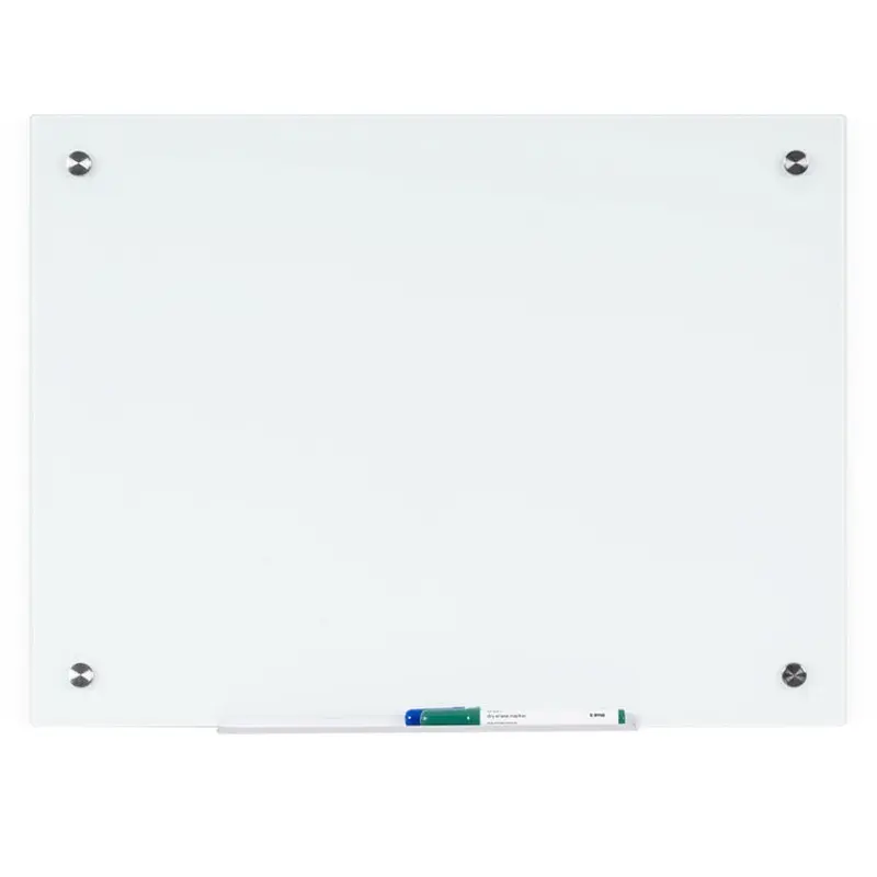 Bi-silque Dry-Erase Glass Board, 36" (3 ft) Width x 48" (4 ft) Height, White Glass Surface, Rectangle, Horizontal/Vertical (BVCGL084407) Each