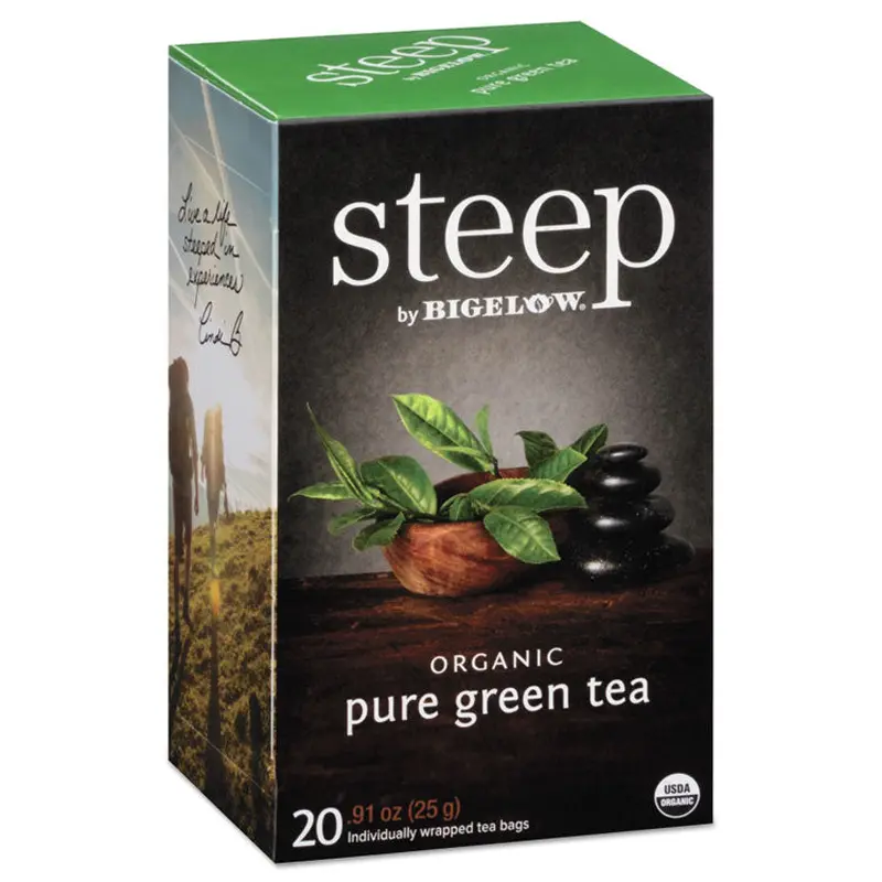 Bigelow steep Tea, Pure Green, 0.91 oz Tea Bag, 20/Box (BTC17703) Box of 20